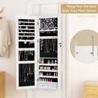 Jewelry Armoire Door Wall Mounted Mirror with Storage And Drawers - Image 5