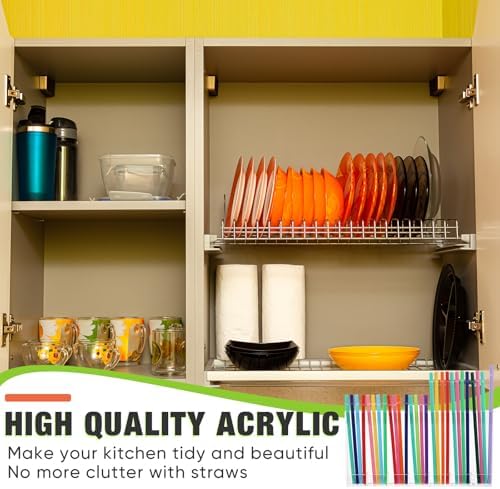 Qinyoung Acrylic Straw Holder for Cabinet Door,Classic,Extra Large,Clear - Image 6