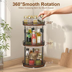 Across-Star Lazy-Susan-Organizer-Spice-Rack, 3-Tier Rotating Spice Organizer For Cabinet Pantry, Seasoning Holder Shelf With Adjustable Height, Kitchen Counter Shelf Countertop Organzier - Image 5