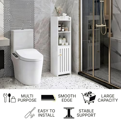 4-Tier Narrow Bathroom Cabinet, 7.9" W X 31.5" H - Image 6