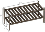 Dranixly Bamboo 2-Tier Shoe Rack Stackable Shelf Storage Organizer for Entryway, Hallway and Closet, 27.2"x11"x13.2" (Mocha) - Image 3