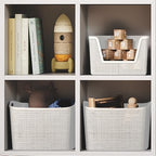 Curver Set of 2 XL 30.5L Jute Decorative Plastic Organization and Storage Baskets - Perfect Bins for Home Office, Closet Shelves, Kitchen Pantry and All Bedroom Essentials, White - Image 6