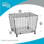 BIRDROCK HOME Sports Ball Basket Organizer with Wheels & Heavy Duty Casters - Ideal for Basketball, Football, Soccer, Baseball - Lockable Ball Storage Locker with Lid for Gym, Garage or Outdoor Use - Image 4