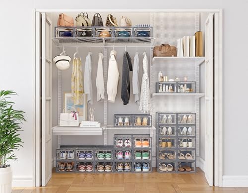 HOMIDEC Clear Shoe Storage Boxes, Stackable Shoe Organizer for Closet - Image 2