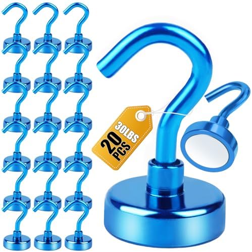 DIYMAG Magnetic Hooks 20pcs 30lbs+ Cruise Essentials 2026 Magnet Hook Blue by DIYMAG
