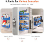 Sevenblue 4-Pack Magnetic Spice Rack for Refrigerator with Hooks, Blue - Image 6