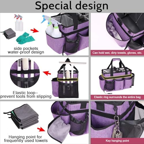 Large Cleaning Caddy Bag Built-in hard plastic sheet Aluminum foil lining - Image 4