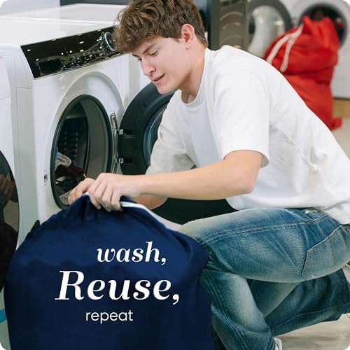 Handy Laundry XL Nylon Laundry Bag 22"x32", Heavy Duty, Navy Blue - Image 5
