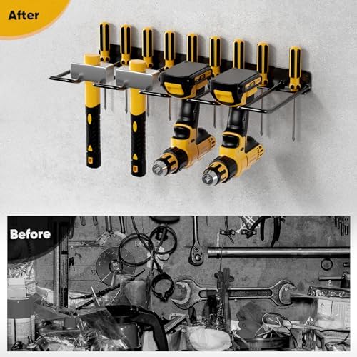 POKIPO Power Tool Organizer, 4 Drill Holder Wall Mount, Heavy Duty Garage Tool Organizer and Storage, Suitable Tool Rack for Tool Room, Workshop, Garage - Image 5