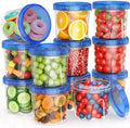 [12 Pack-24 Oz] Freezer Storage Containers Set, Small Plastic Containers with Twist Top Lids, Reusable Soup Containers for Meal Prep, Lunch, Leftovers by HelpYouSaveMoreSpace