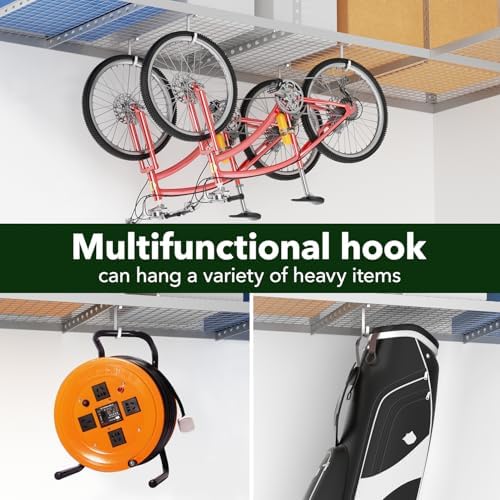 Thickened Bike Hooks for Garage Ceiling Rack, S Hooks Hanging Bike, Silver - Image 5