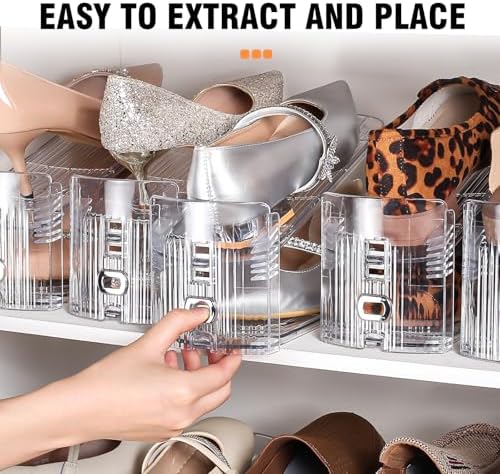 TOPNEW 12 Pack Shoe Slots Organizer Shoe Stacker Space Saver 50% (Clear) - Image 6