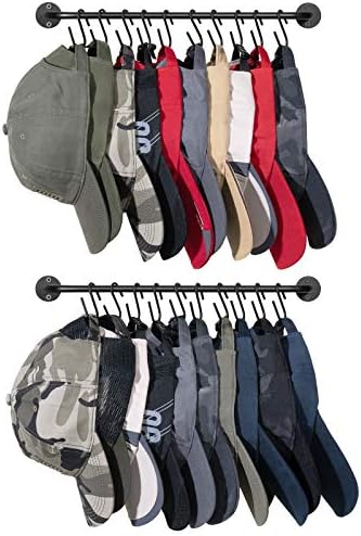 Mkono Hat Organizer Hat Rack for Wall Storage Holder with 20 Hooks Set of 2 by Mkono