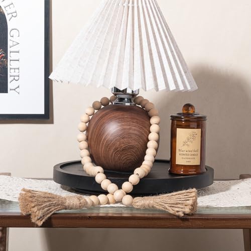 Wood Lazy Susan Organizer Kitchen Turntable for Cabinet Farmhouse Bathroom Decor Round Decorative Tray for Vanity, Counter, Sink, Coffee Table, 10 Inch, Black - Image 3