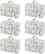 VENO 6 Pack Heavy Duty Moving Bags, Extra Large Storage Bags with Reinforced Handles & Strong Zippers, Foldable & Reusable Moving Box Alternative for Clothes & Dorm Storage by Veno