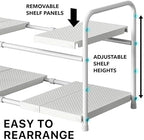 Simple Houseware Under Sink 2-Tier Heavy Duty Expandable Organizer, White - Image 4