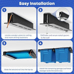WooFog Overhead Garage Storage Rack, Garage Ceiling Storage Racks, Heavy Duty Storage Bin Ceiling Rails for 27 Gallon Totes，Tote Storage Rack System -Black (6 Sets for 5 Bins) - Image 4