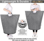 Oversized Laundry Basket, Huge Laundry Hamper Bag with Handles, 160L Grey - Image 5