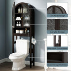 Over The Toilet Storage Cabinet, Arched Bathroom Organizer and Storage with Acrylic Doors and Adjustable Shelf , Space-Saving Modern Freestanding Bathroom Modern Storage Cabinet Over Toilet (Espresso) - Image 6