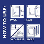 Hefty Shrink-Pak Vacuum Storage Bags - Space Saver for Under Bed Storage, Clothing and Comforters, 3X More Storage Space, 6 Medium Zipper Bags - Image 4