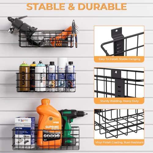 INCLY 30PCS Slatwall Accessories Set with 4 Baskets & Multisized Hooks - Image 3