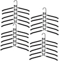 Clothes Hanger Space Saving 4 Pack Multi-Layer Shirt Hangers | Heavy Duty Coat Hanger, Non-slip Foam Padded, Detachable Design, T-shirt Hangers for Man & Women Dorms and Apartment Black by YiSeyruo