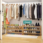 viewcare 3-Tier Long Shoe Rack, Bamboo Wood Shoe Rack for Closet, Entryway & Hallway, Stackable | Beautiful | Functional | Sturdy - Image 2