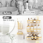 Liuoud 5 Pack Shower Caddy for Inside Shower, Gold Bathroom Storage Decor - Image 6