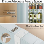 Delamu Pantry Door Organizer, Adjustable Metal Over the Door Pantry Organizer Rack, 6-Tier Over the Door Spice Rack, Kitchen Pantry Door Organizers and Storage, D5 W12 H52.1 inch, White, Small - Image 5