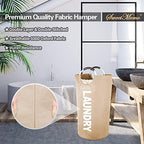 Large Laundry Basket, Laundry Hamper Bag with Handles, 115L Brown - Image 5