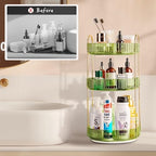 360 Rotating Makeup Organizer - Large Capacity Spinning Perfume & Cosmetic Skincare Holder for Vanity & Countertop (Gem Green, 3 Tier) - Image 2