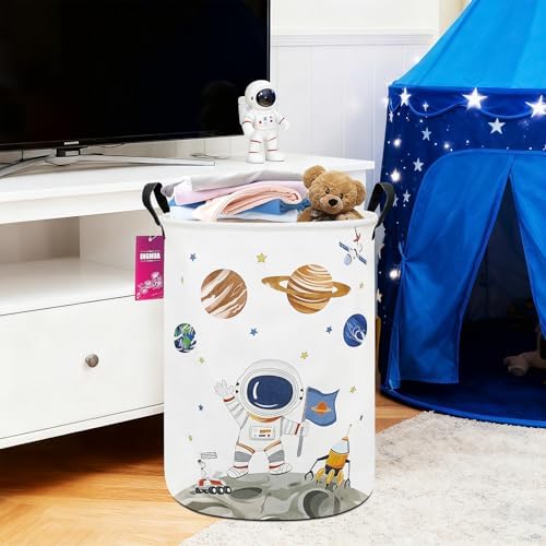 Astronaut Fabric Storage Bin Nursery Organizer Basket - Image 6