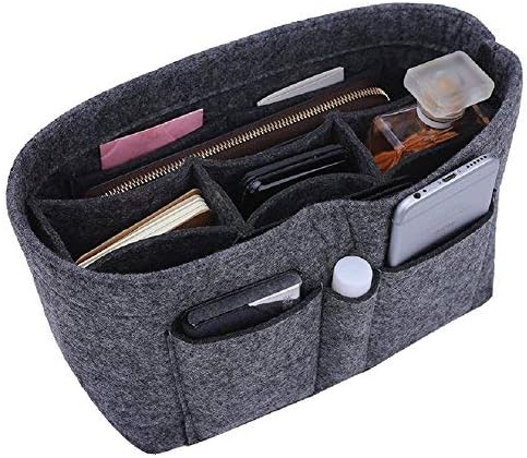 ZTUJO Purse Organizer Insert, Felt Bag Organizer For Handbag Purse Organizer,13 Colors, 6 Size (Slender Large, Grey) - Image 6
