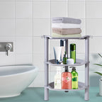 3 Tier Shower Caddy Corner,Plastic Shower Shelf Organizer for Inside Bathroom, Bathtub, Shower Pan, 13.5 x 10 x 26 Inches,Grey(Round Slot Grey 3 Tier) - Image 2