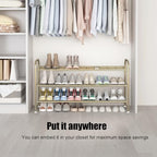 LINZINAR 3 Tier Long Shoe Rack for Closet Metal Shoe Organizer for Entryway - Image 5
