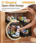 Homde Sliding Under Sink Organizer: 2-Pack Pull-Out Rack for Kitchen - Image 6