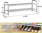 LINZINAR 2 Tier Long Shoe Rack for Closet Metal Shoe Organizer for Entryway - Image 2