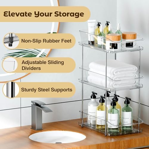 incostar 2 Sets of 3-Tier Bathroom Under Sink Organizers - Image 3