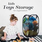 Handy Laundry Collapsible Mesh Pop-Up Hamper with Side Pocket - Image 6