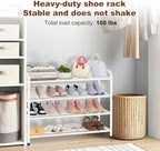 KANAV 4-Tier Expandable Shoe Rack, Heavy Duty Adjustable Metal Shoe Organizer for Closet, Entryway & Mudroom, Freestanding, Tool-Free Assembly, White - Image 3