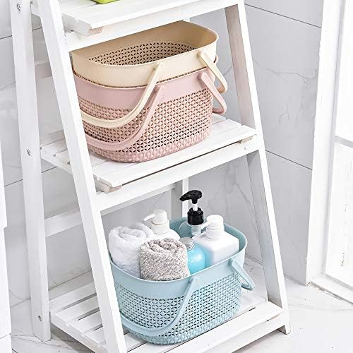 rejomiik Portable Shower Caddy Basket, Plastic Organizer Storage Tote with Handles Toiletry Bag Bin Box for Bathroom, College Dorm Room Essentials, Kitchen, Camp, Gym, Pink - Image 5
