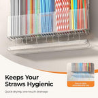 9.5" Acrylic Straw Holder for Cabinet Door with Height-Adjustable - Image 4