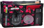 Vercord Purse Organizer Insert for Handbags Bag Organizers Inside Tote Pocketbook Women Nurse Nylon 13 Pockets Rose Heart Large by Vercord