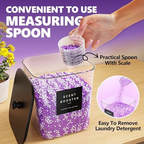 Moforoco 3 Pack Laundry Pods Container, Clear Laundry Room Organization Containers,Large Detergent Powder Storage, Black Wooden Lids & Labels, Acrylic Pods Holder - Image 4