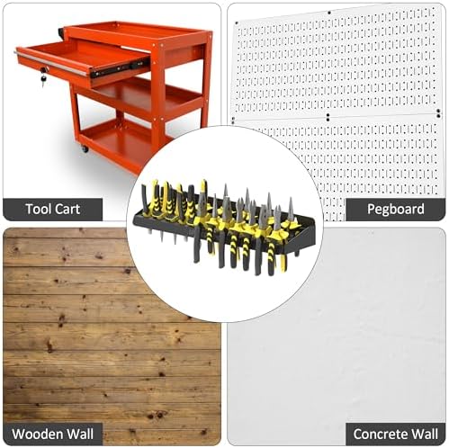 UNITEDPOWER Pliers Holder, Wall Mount Storage Rack Organizer for Workshop, Shed, Garage, Home, Stores up to 12 Pliers or Small Tools - Image 6