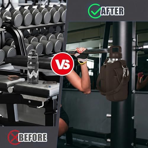 icolor Magnetic Gym Bag Water Bottle Carrier Holder with Phone Pockets & Shoulder Strap,Gym Magnetic Bag 5 Built-in Magnets Gym Accessories Organizer Sling Bottle Bag Pouch Sleeve - Image 6