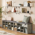 DINZI LVJ Shoe Storage Bench with Cushion, 40.9" Cubby Shoe Rack, 12-Cubby - Image 2