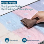 4 Packs Under Bed Storage Containers Bins, Humid-Proof Plastic Underbed Storage Bins, Closet Organizers and Clothes Storage Bags, Under the Bed Blanket Storage with Handles for Clothes,Bedroom - Image 4