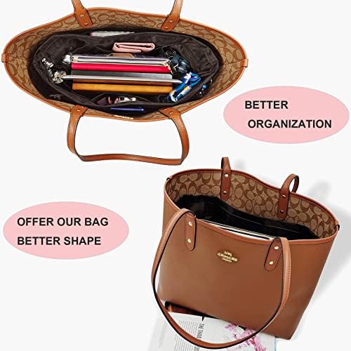 Handbag Tote Purse Organizer Insert, X Large, Coffee - Image 6