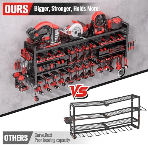 49.8" Power Tool Organizer Wall Mount,Holds 18 Cordless Drills - Image 5
